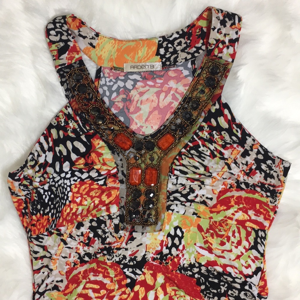 Fun dress with beaded neckline never worn